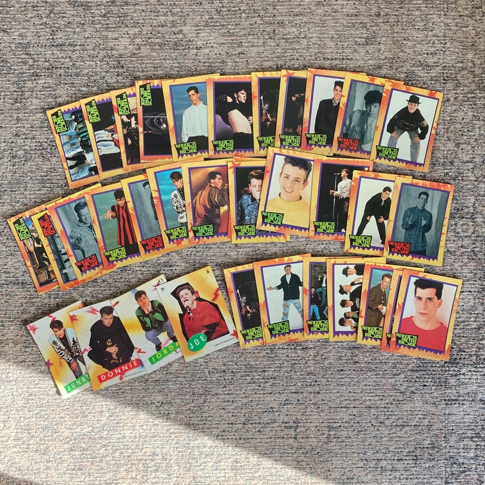 Vintage 1989 New Kids On The Block Collectible Trading Cards + Stickers